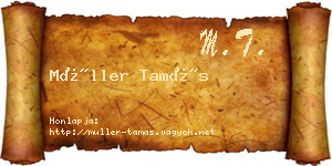 Müller Tamás névjegykártya